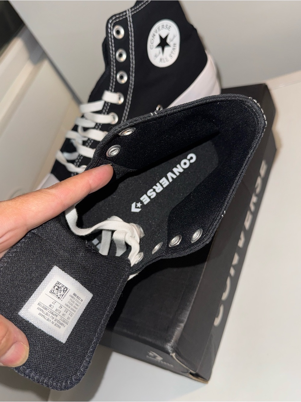 Converse Black & White Platform Chuck Taylor Sneakers - Picture 7 of 12